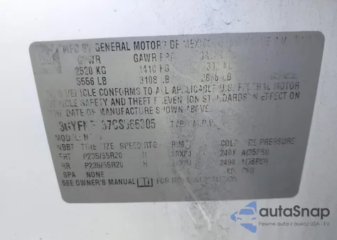 2012 Cadillac Srx Performance Collection from USA, damaged, VIN 3GYFNEE37CS566305